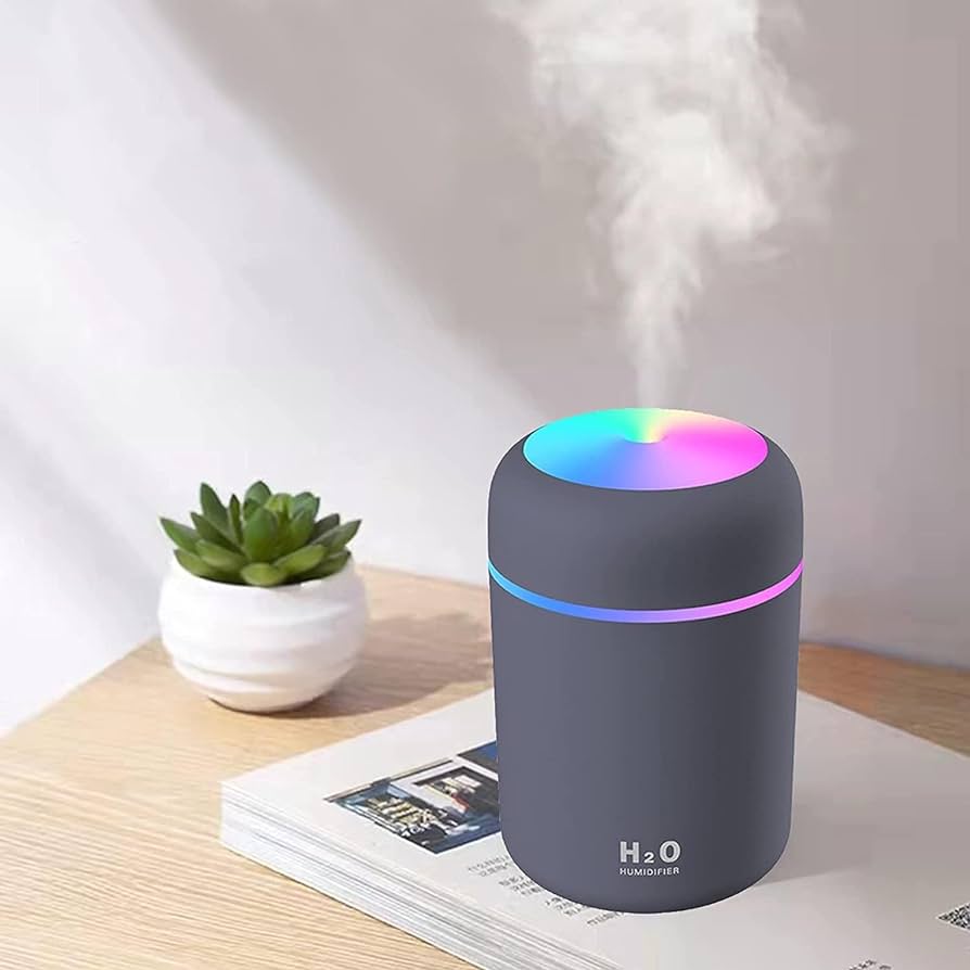Cool Mist Humidifier – 300ml Mini Portable with LED Night Light | For Home, Office and Car