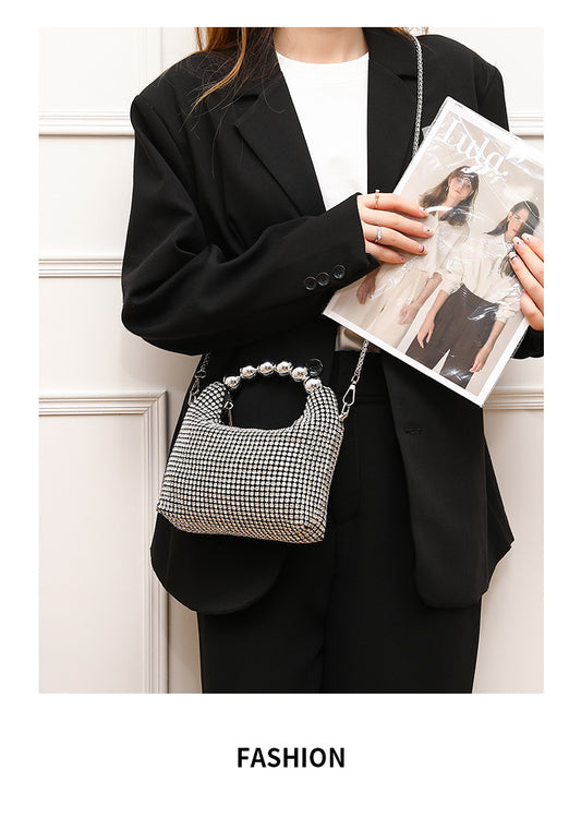 Shiny Rhinestone Clutch Chain Dinner Bag