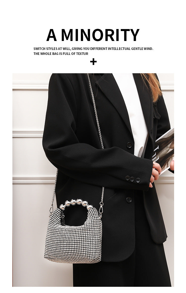 Shiny Rhinestone Clutch Chain Dinner Bag