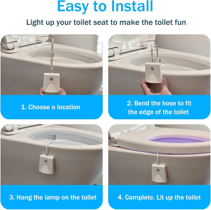 Motion Sensor LED Toilet Light – USB Rechargeable 🚽💡