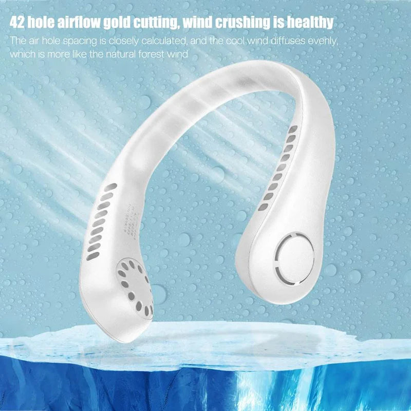 Vaneless Neck Hanging Fan – Hands-Free Personal Cooling | مروحة شخصية معلقة على الرقبة بدون شفرات – تبريد بدون استخدام اليدين