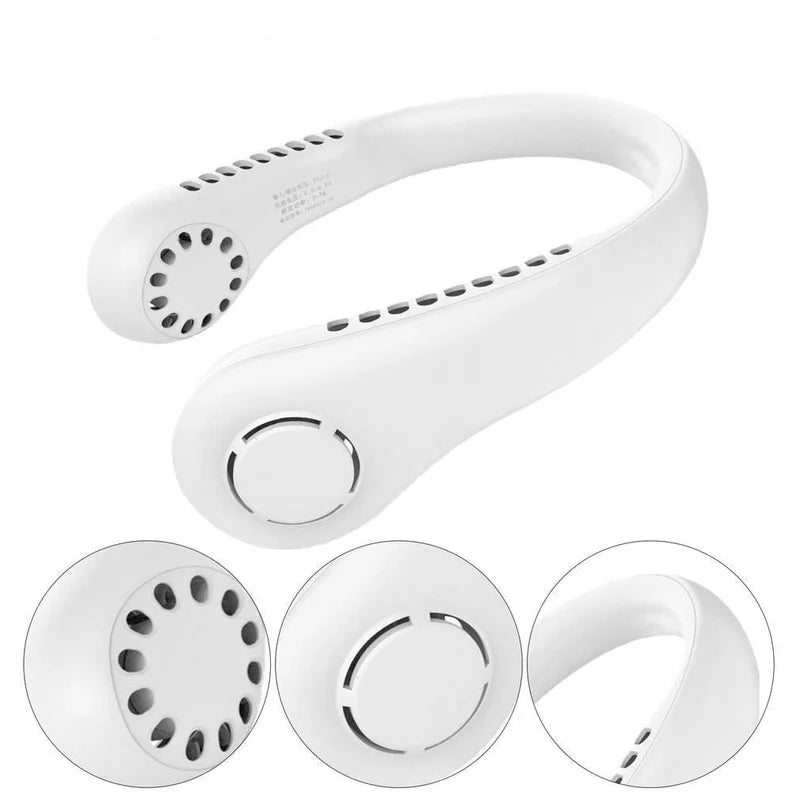 Vaneless Neck Hanging Fan – Hands-Free Personal Cooling | مروحة شخصية معلقة على الرقبة بدون شفرات – تبريد بدون استخدام اليدين